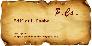 Pártl Csaba névjegykártya